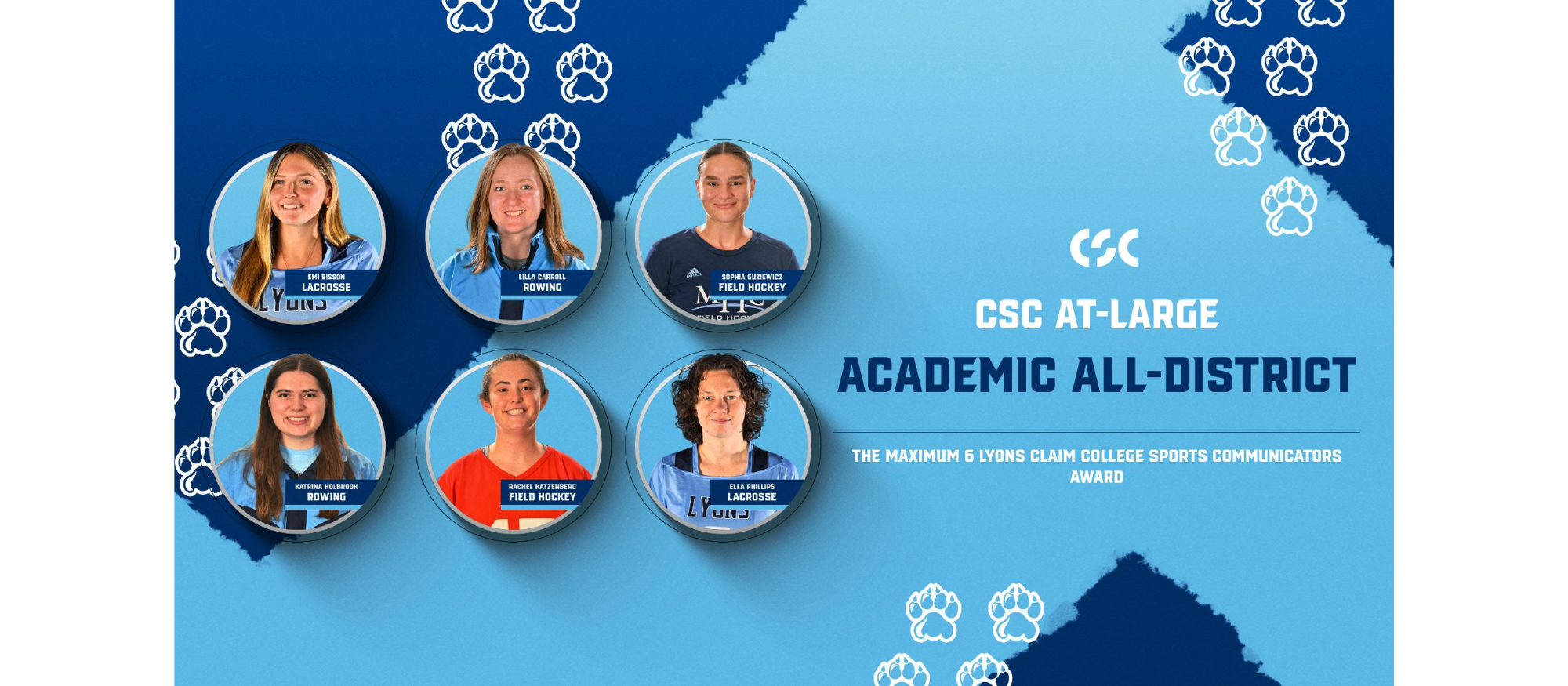 CSC At-Large Academic All-District honors go to Bisson, Carroll, Guziewicz, Holbrook, Katzenberg and Phillips