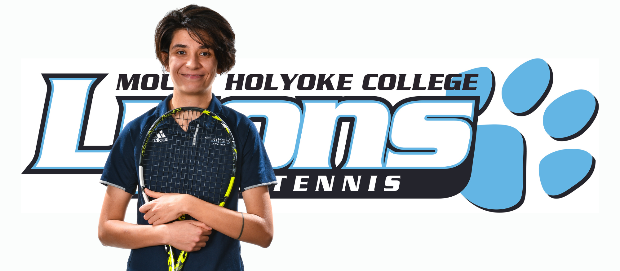 Natalie Kostadinovic captured the win at No. 5 singles in Mount Holyoke's match against Smith College on April 13, 2024. (RJB Sports photo)