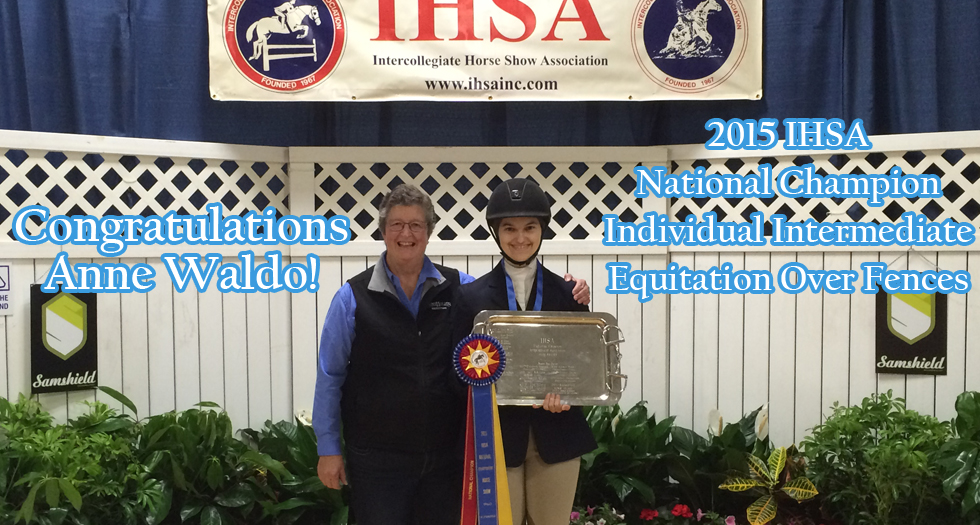 Senior Anne Waldo Leads Riding; Earns Individual National Title