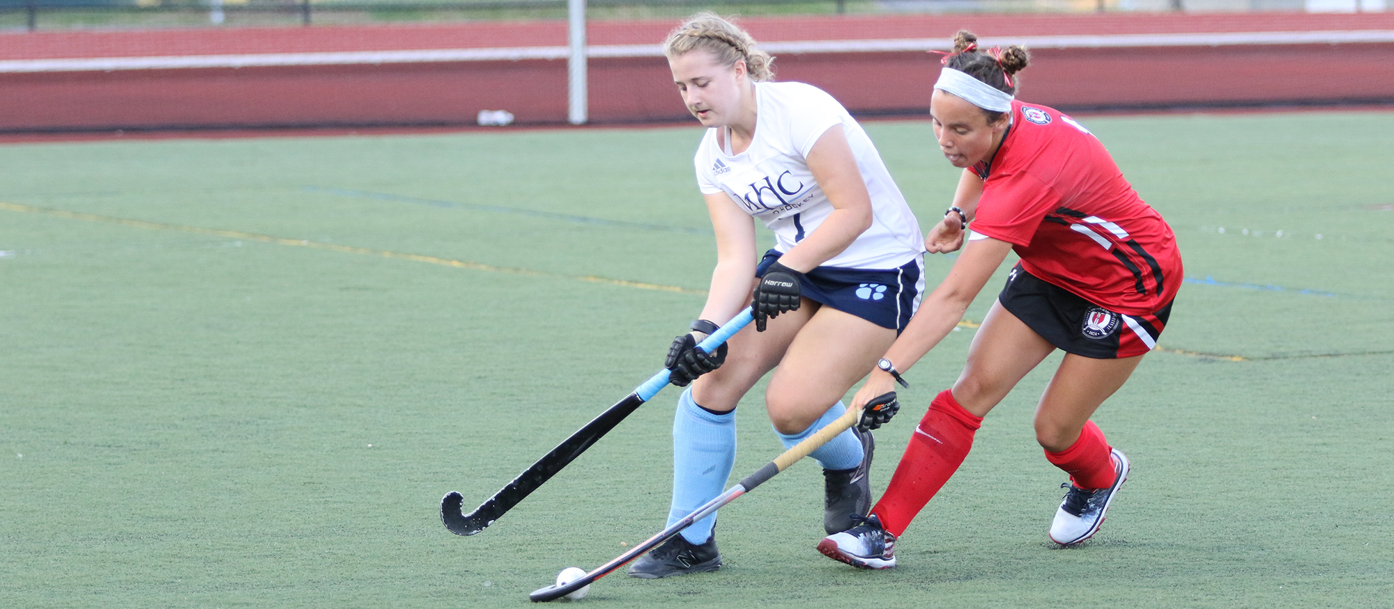 Action photo of Lyons field hockey player, Chelsea Braz.