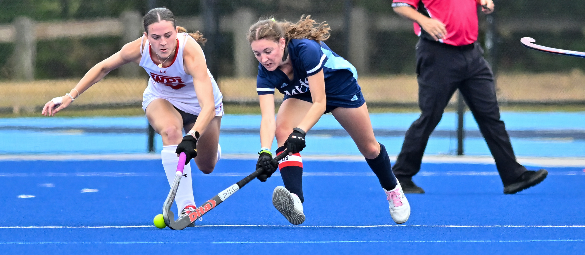 Taylor Vettori and Mount Holyoke fell 3-0 at Springfield on Oct. 8, 2024. (RJB Sports file photo)