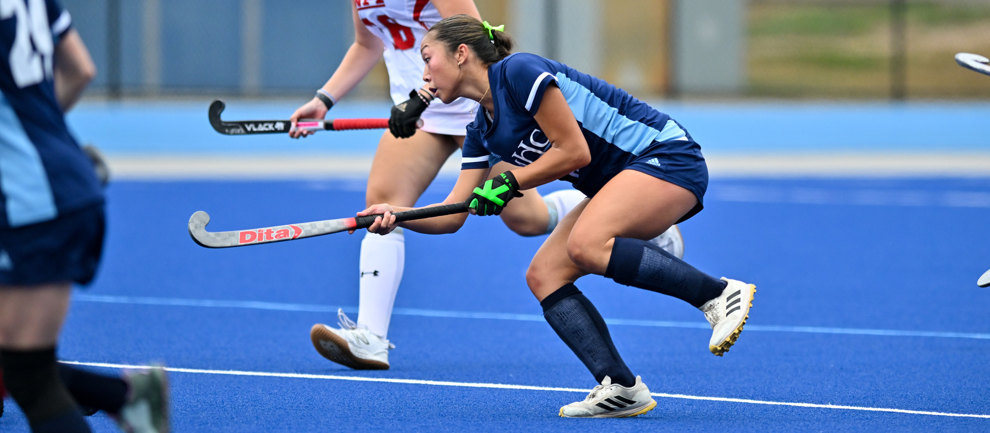 Diane Lee scored her fifth goal of the season and assisted on Mount Holyoke's other goal in a 3-2 loss at Clark on Oct. 5, 2024. (RJB Sports file photo)
