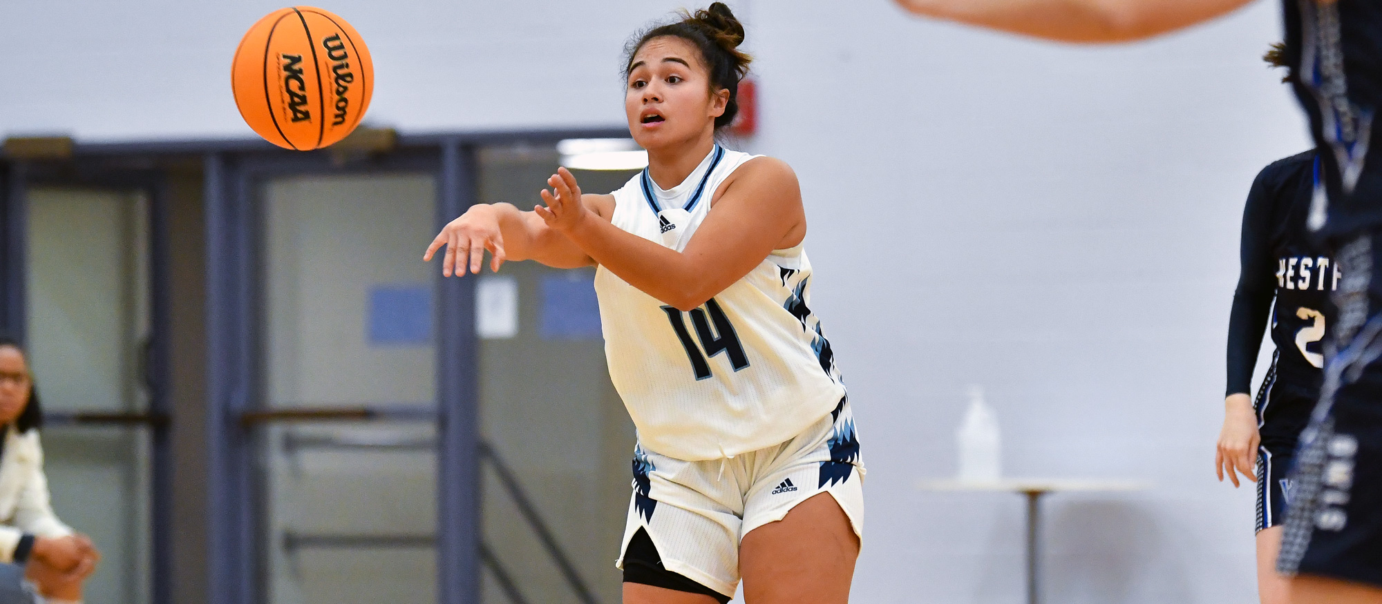 Marley Berano led Mount Holyoke with 13 points against Wheaton on Feb. 15, 2023. (RJB Sports file photo)