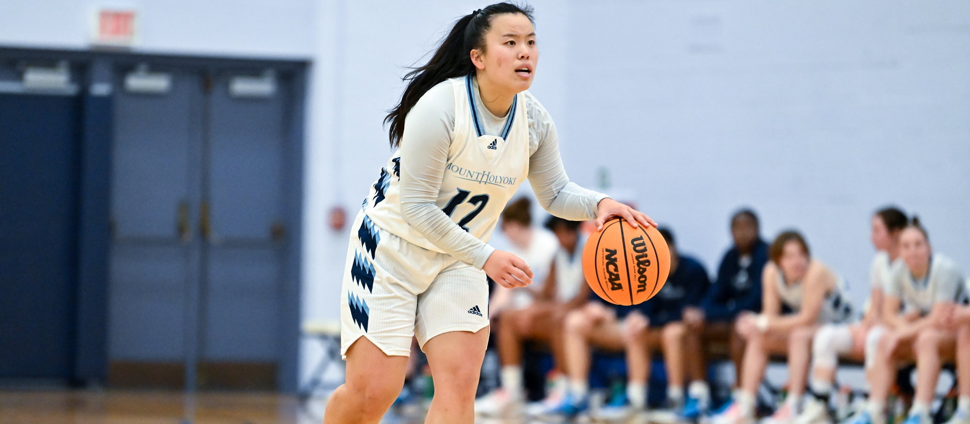 Libby Harris led Mount Holyoke with 12 points in the Lyons' loss to MIT on Jan. 27, 2024. (RJB Sports file photo)