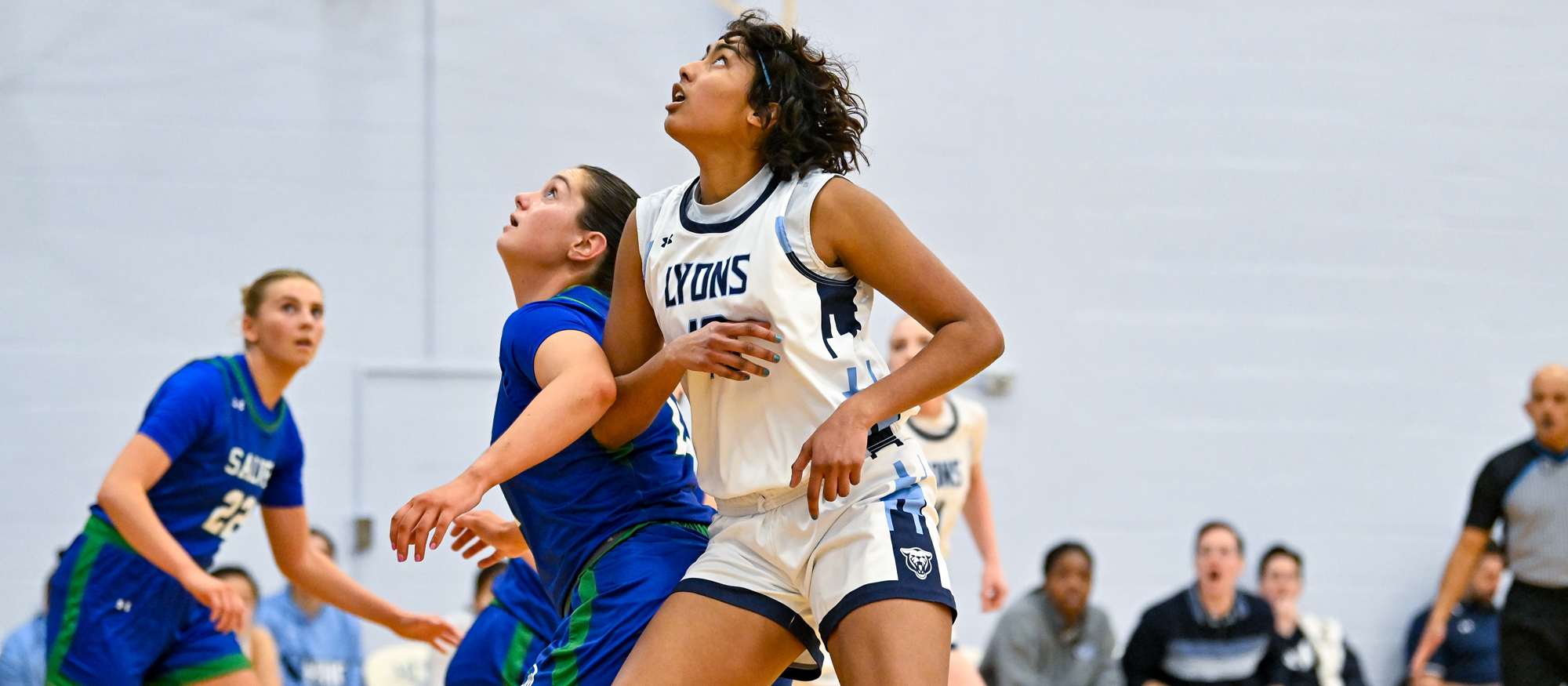 Sofia Francisco led Mount Holyoke with 12 points, 12 rebounds and three blocked shots in a 64-31 loss at UMass-Boston on Nov. 12, 2025. (RJB Sports file photo)