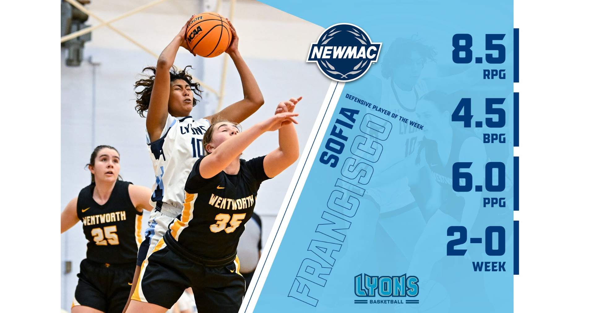 Francisco named NEWMAC Defensive Player of the Week