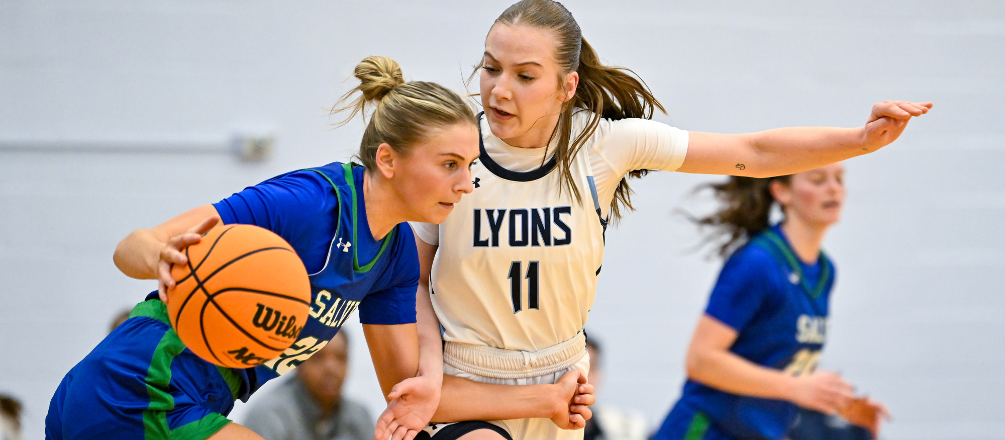 Hannah Goen had 13 points and four steals in Mount Holyoke's loss to SUNY Potsdam on Nov. 15, 2025. (RJB Sports file photo)