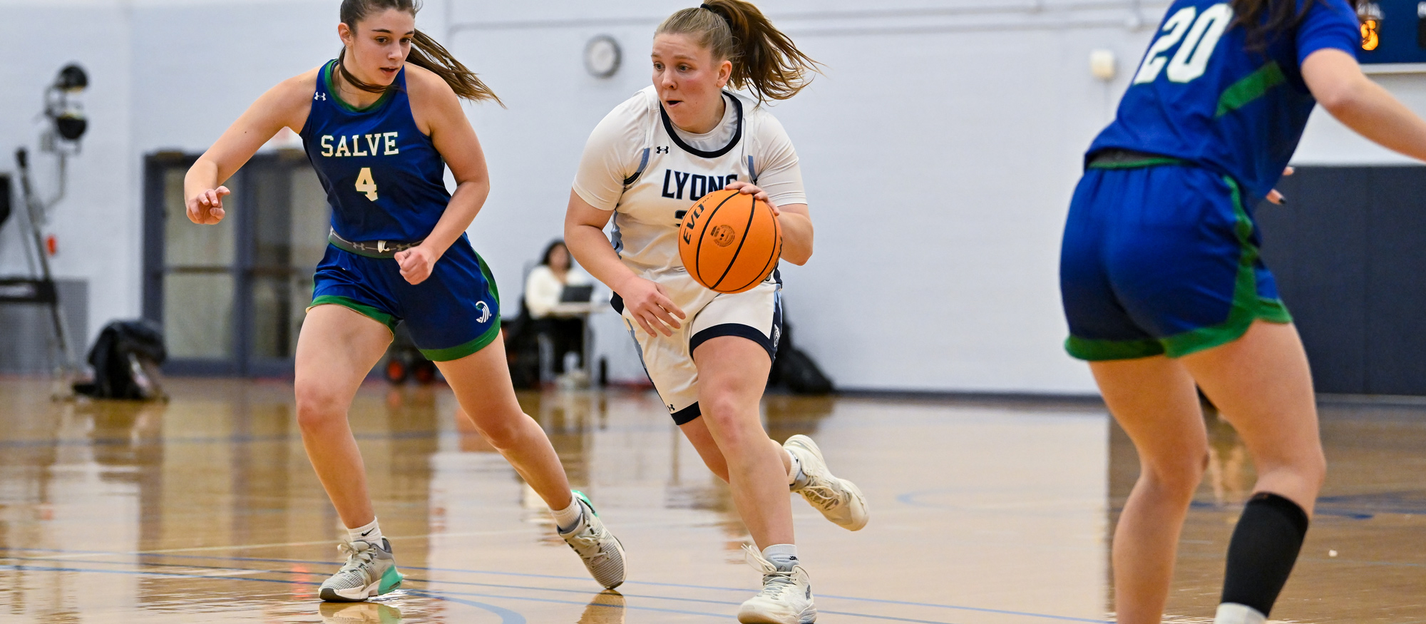 Cal McGonagle led Mount Holyoke with 10 points and eight rebounds in the Lyons' loss to Smith on Feb. 12, 2025. (RJB Sports file photo)