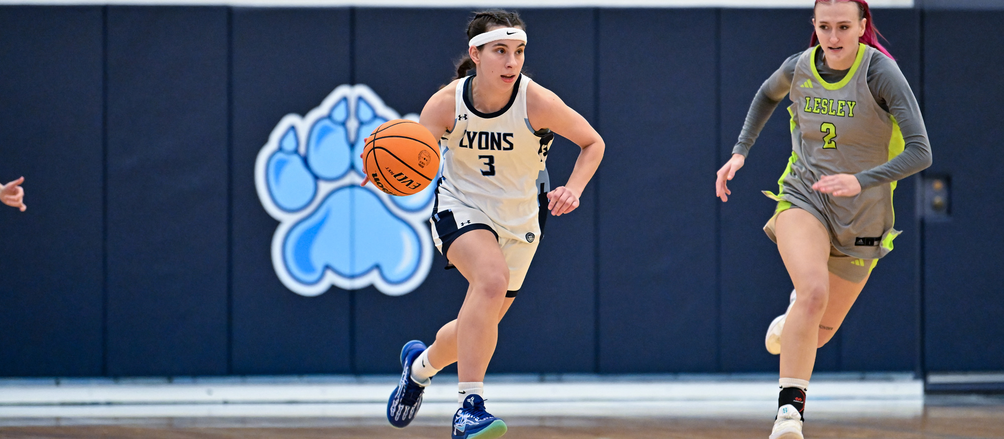 Alex Twomey had 14 points, 11 rebounds, 7 assists and 6 steals in Mount Holyoke's 60-49 loss to New England College on Dec. 3, 2025. (RJB Sports file photo)