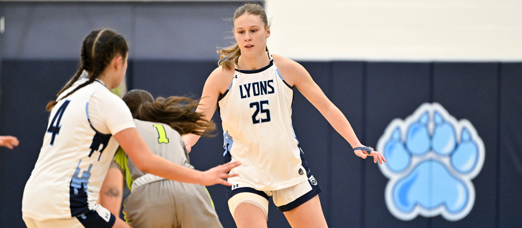 Justine Dessureault scored 12 points to help Mount Holyoke defeat Elms College 55-46 on Dec. 9, 2025. (RJB Sports file photo)
