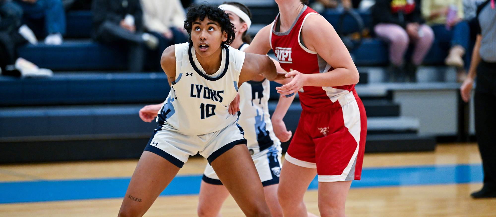 Sofia Francisco had a game-high 10 rebounds and four blocked shots in Mount Holyoke's loss to Springfield on Feb. 11, 2026. (RJB Sports file photo)