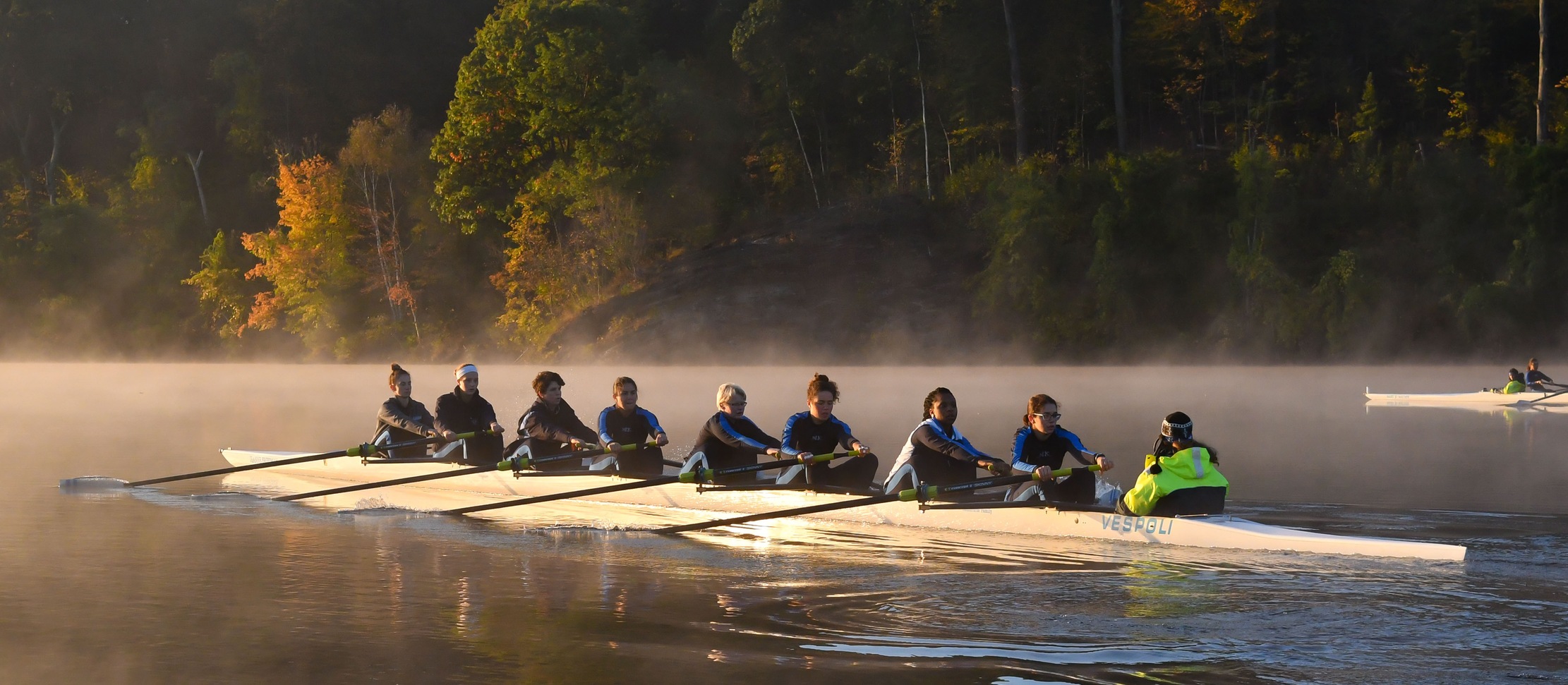 Photo of the Mount Holyoke varsity eight boat.