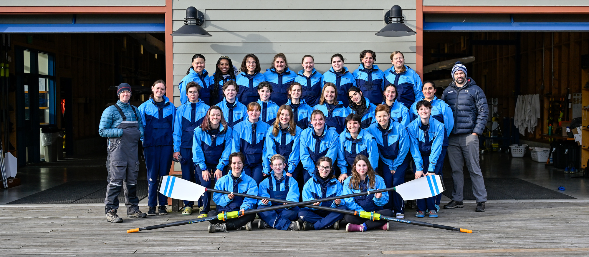 Eleven Lyons from Mount Holyoke's rowing team were named 2025 CRCA Scholar-Athletes by the College Rowing Coaches Association. (RJB Sports)