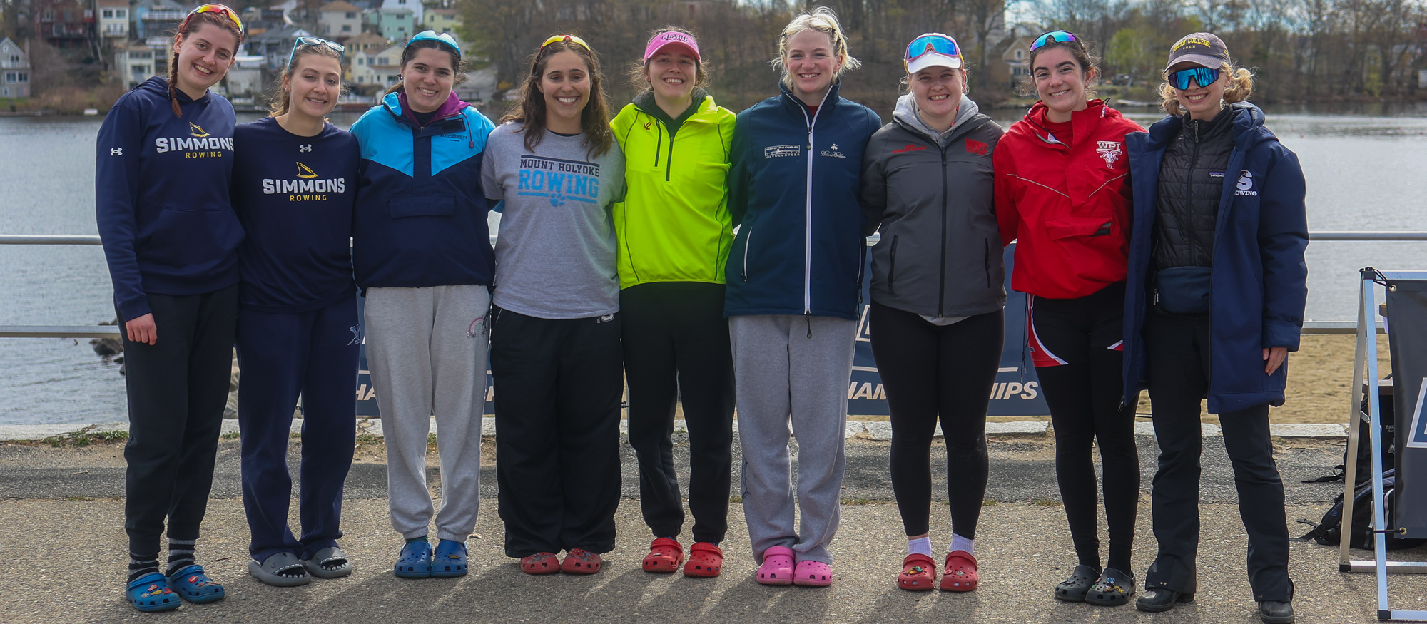 Mount Holyoke's Katrina Holbrook and Ava Rawlings were both named to the All-NEWMAC Second Team at the NEWMAC Rowing Championships on April 25, 2026. (Katie Morrison-O'Day)