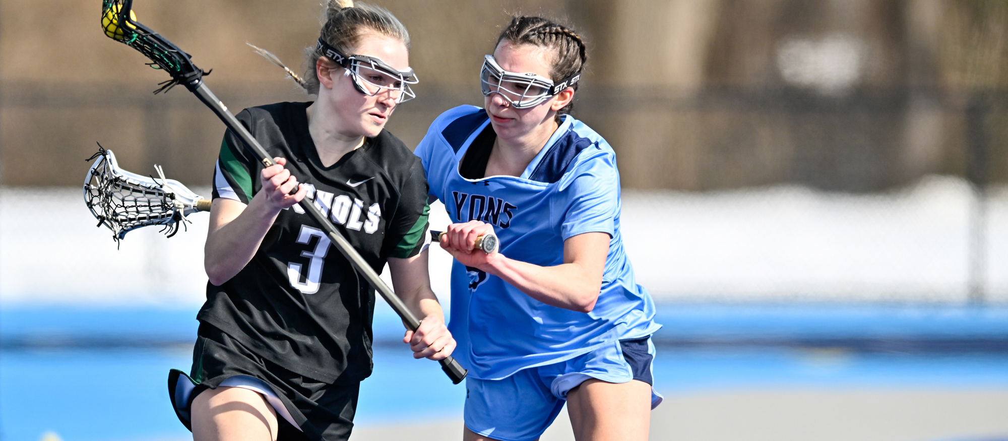 Alex Twomey had four caused turnovers and eight ground balls in Mount Holyoke's loss at Hood College on March 17, 2025. (RJB Sports file photo)