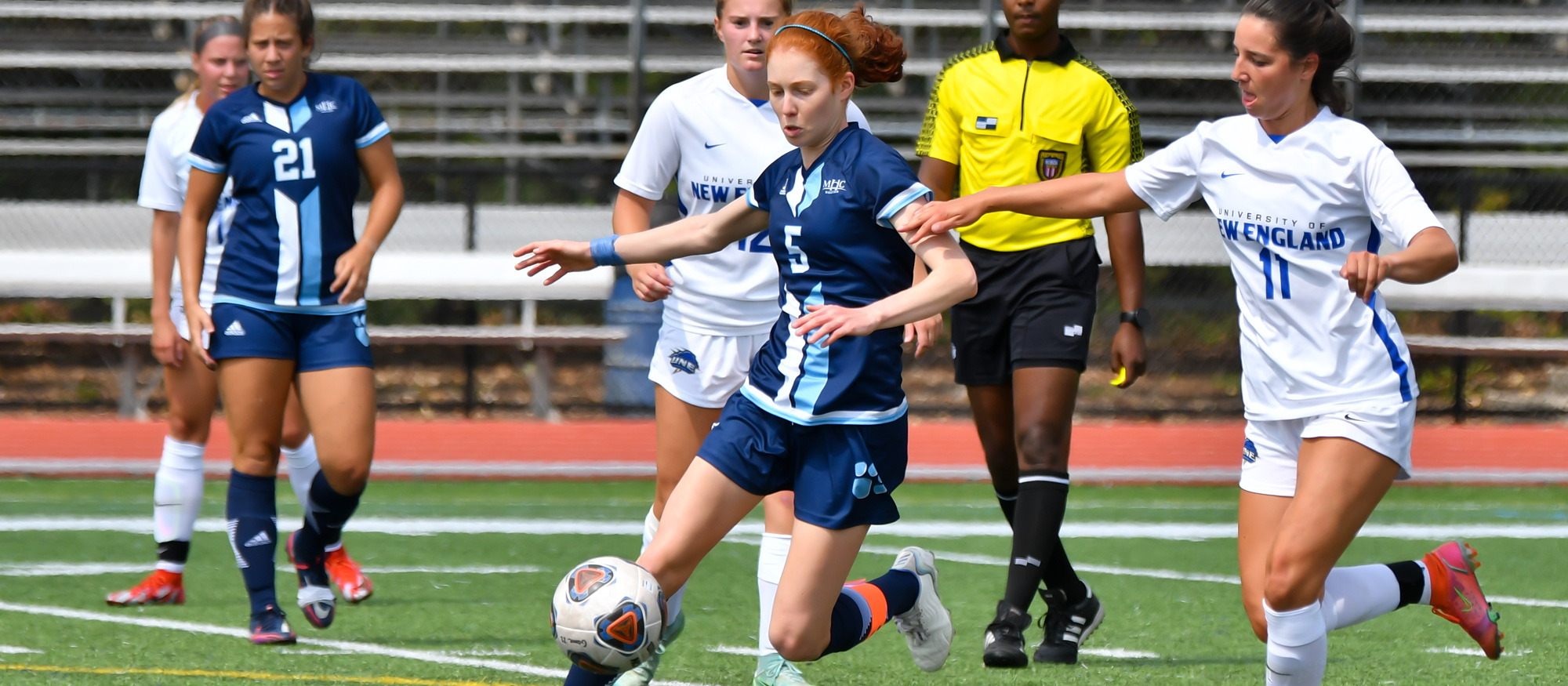 Carolina Alvarez joined teammate Rachel Baleto on the all-tournament team on Sept. 4, 2022 at the Owls Kickoff Classic in Westfield, Mass. (Bob Blanchard/RJB Sports)