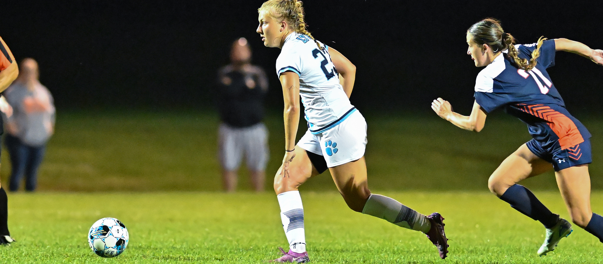 Ada Siepmann scored the game-winning goal in Mount Holyoke's 1-0 victory at Rhode Island College on Sept. 16, 2024. (RJB Sports file photo)