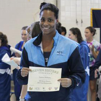 Swimming and Diving Team Grabs Fourth Place at Seven Sisters Championship
