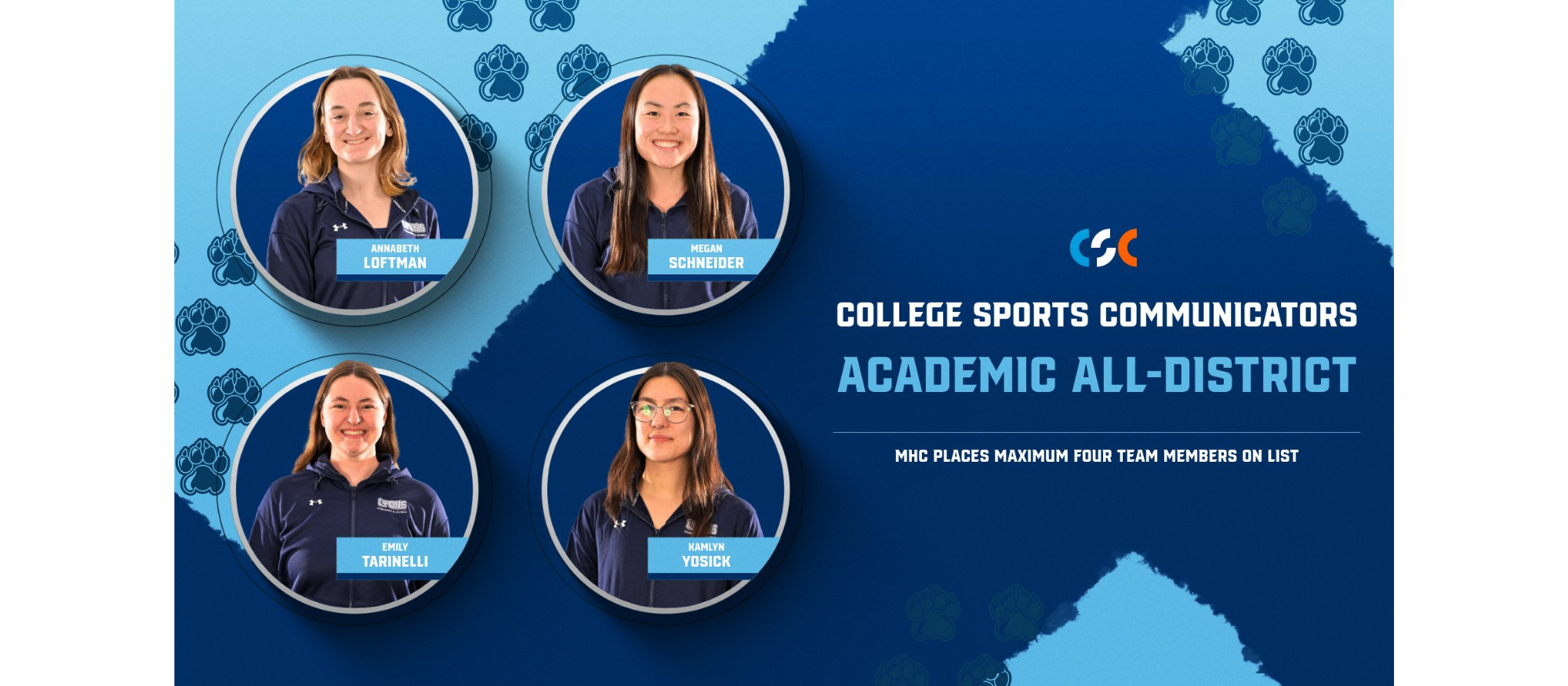 Swimming and diving places maximum four team members on CSC Academic All-District squad