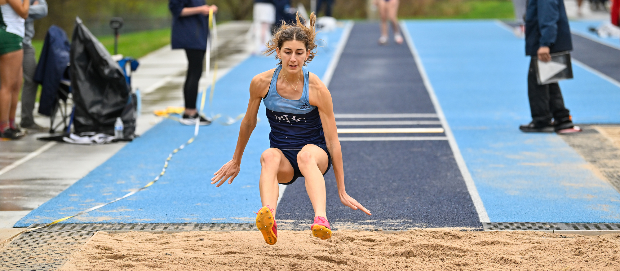 Ioanna Tsoni placed third in the triple jump with another school record effort of 38 feet, 7 inches on May 3, 2025 at the New England Division III Championships at Coast Guard. (RJB Sports file photo)