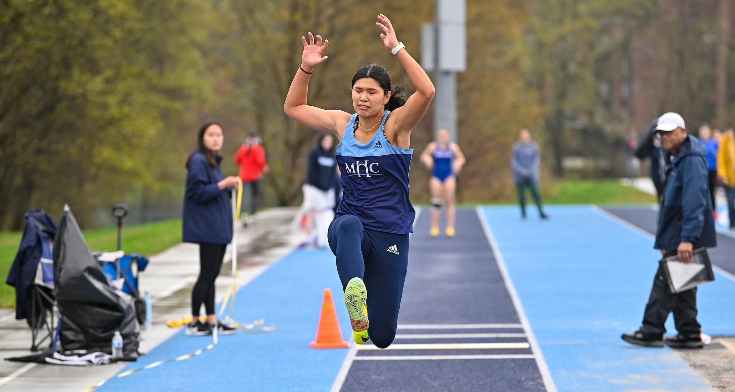 Elle Rimando will compete in the triple jump to represent Mount Holyoke at the 2025 NCAA Division III Outdoor Track & Field Championships in Geneva, Ohio. (RJB Sports file photo)