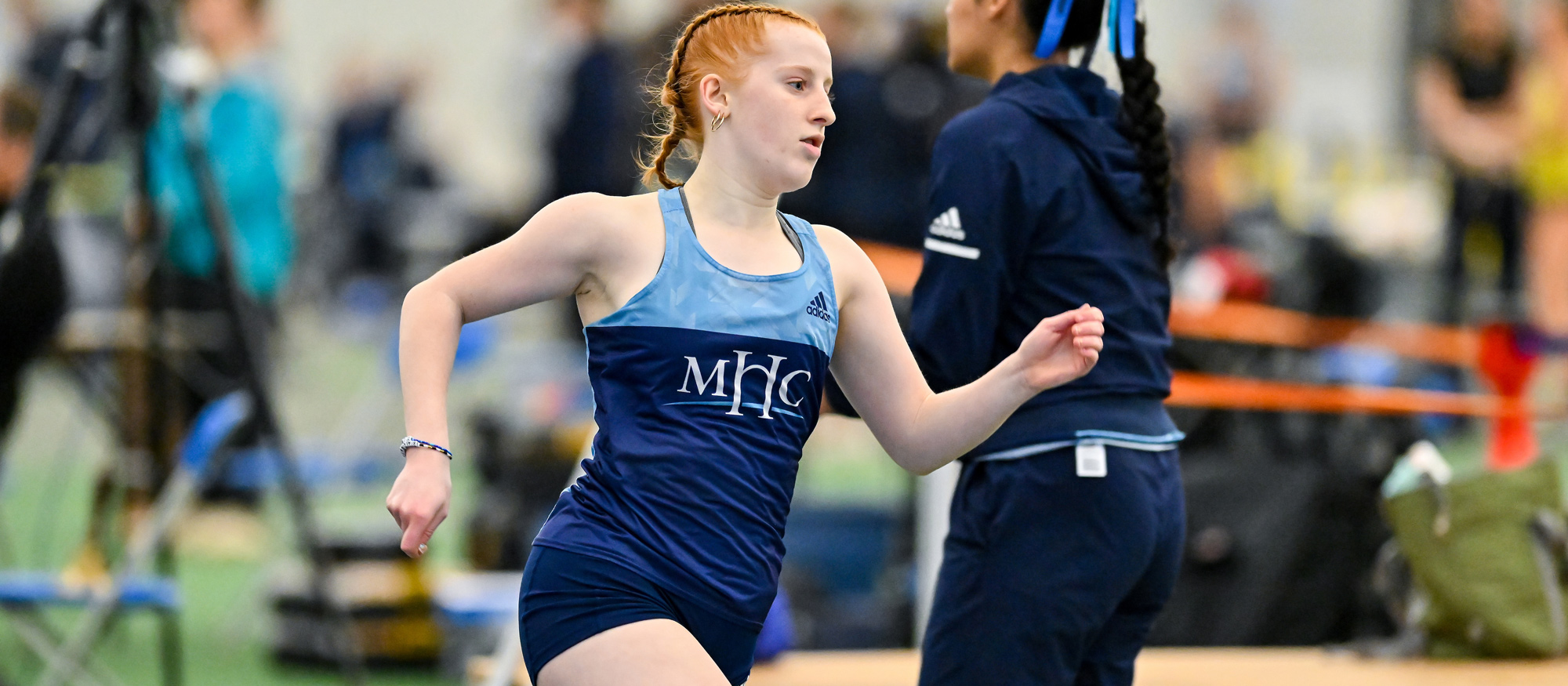 Bridget Hughes placed third out of five runners in the 600 meters in a six-team meet at Springfield College on Dec. 6, 2025. (RJB Sports file photo)