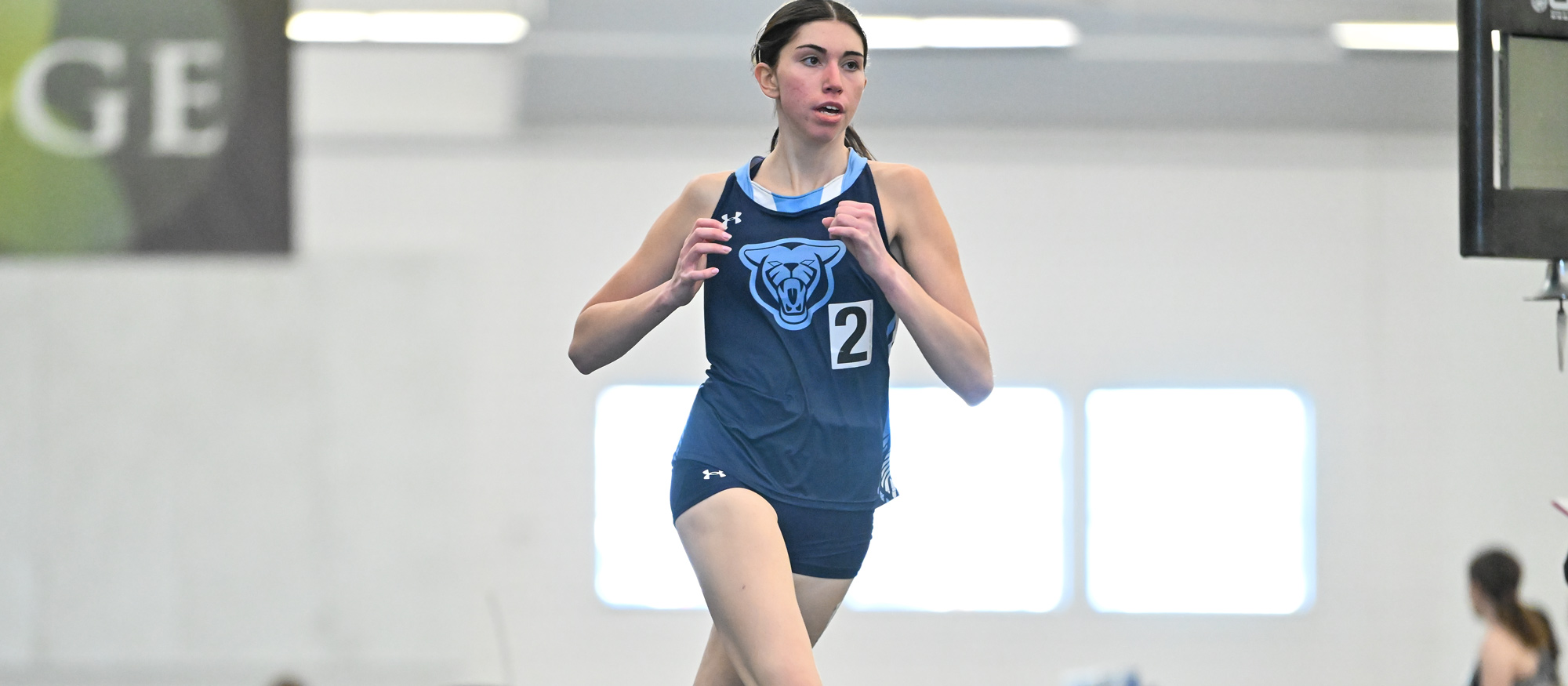 MHC sophomore Annika Lackstrom ran a personal-best 19:41.35 in the 5,000 meters at the Tufts Cupid Challenge on Feb. 14, 2026. (RJB Sports file photo)