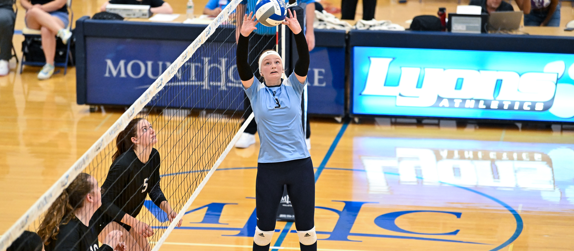 Sadie Duffrin had 37 assists and a career-high 25 digs in Mount Holyoke's 3-1 win at the University of Hartford on Sept. 6, 2025. (RJB File photo)
