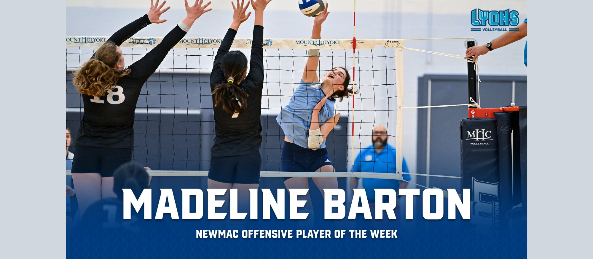 Madeline Barton received her second career NEWMAC Player of the Week honor for Mount Holyoke on Sept. 2, 2025. (RJB Sports file photo)