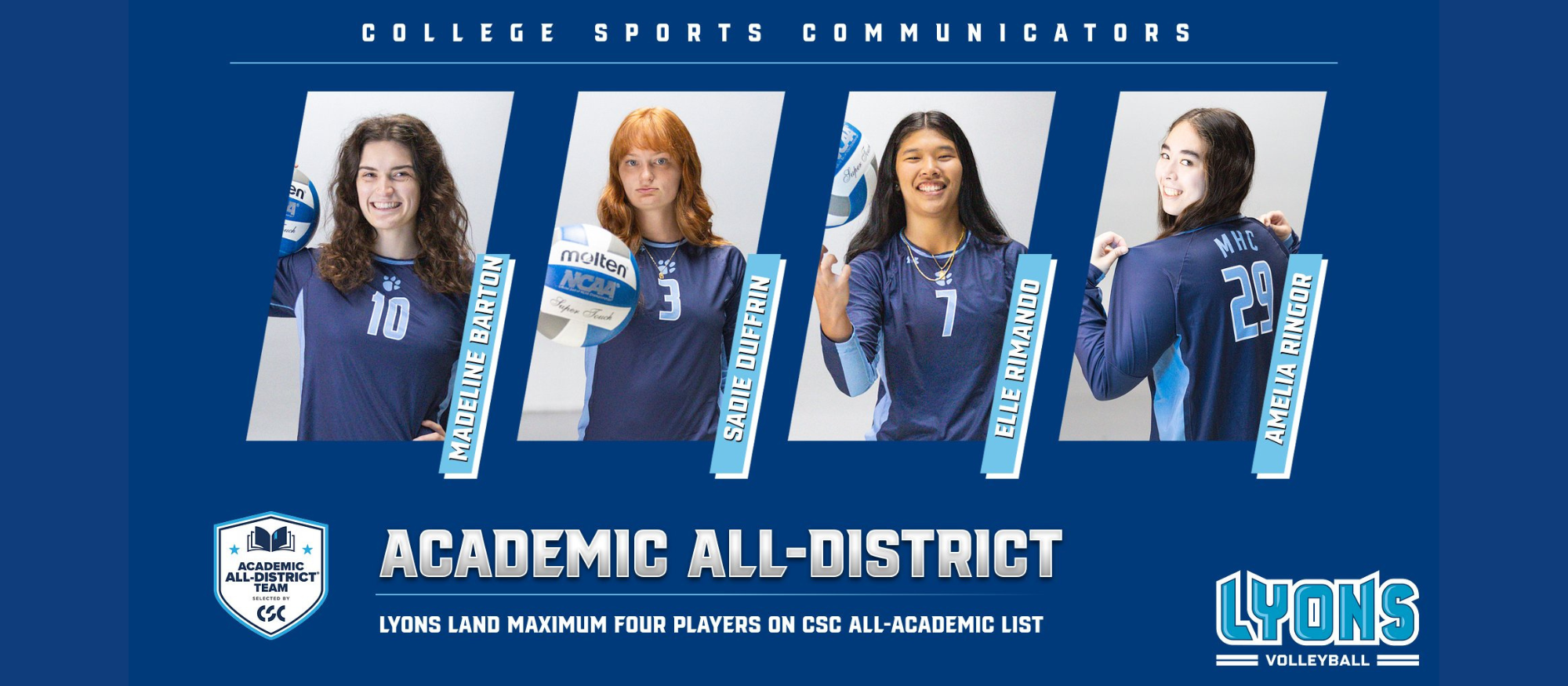 Volleyball seniors all repeat as CSC Academic All-District