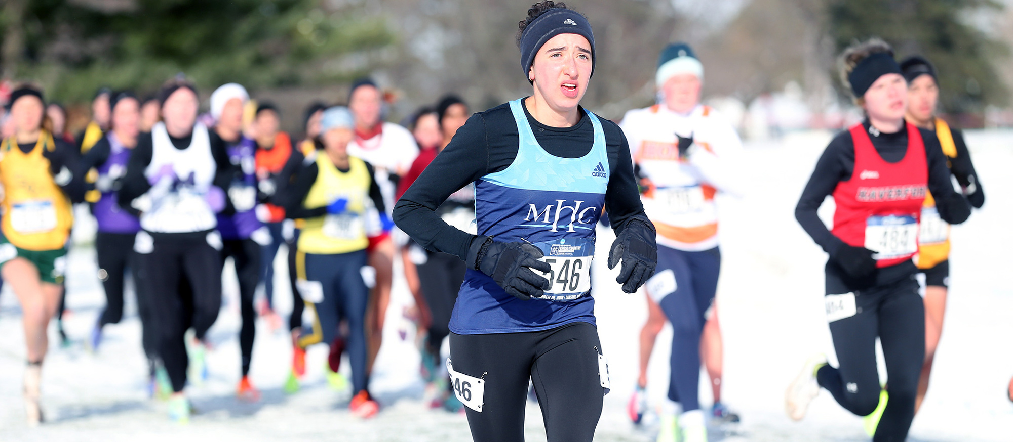 Lauren Selkin stood in 40th place at the 1-mile mark of the 2022 NCAA Championships but lost her shoe and was forced to drop out of the race on Nov. 19, 2022. It was Selkin's second straight appearance at nationals. (D3Photography.com)
